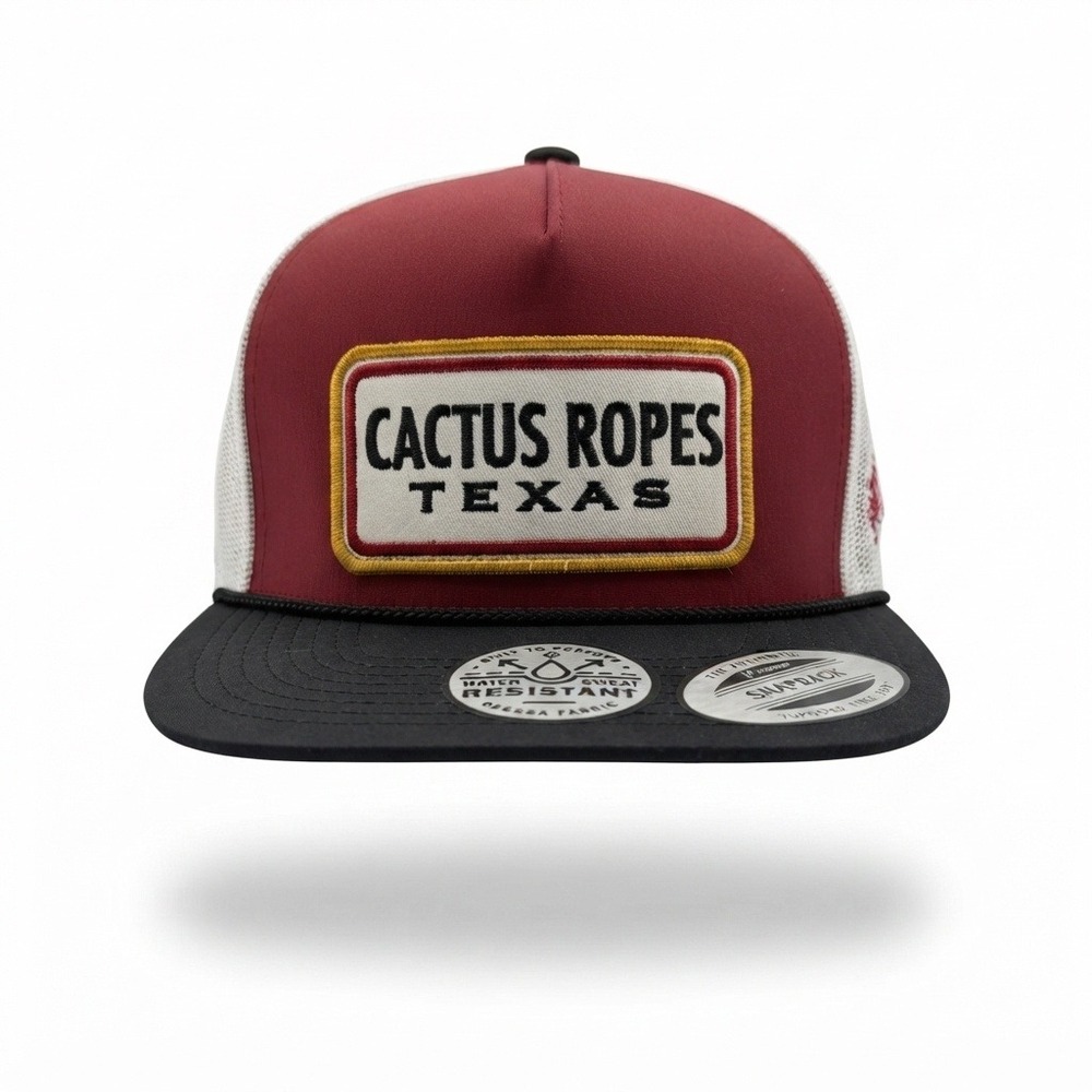 Hooey Cactus Ropes Trucker Hat Mens OSFA Maroon NWT Texas Snapback Mesh Cap